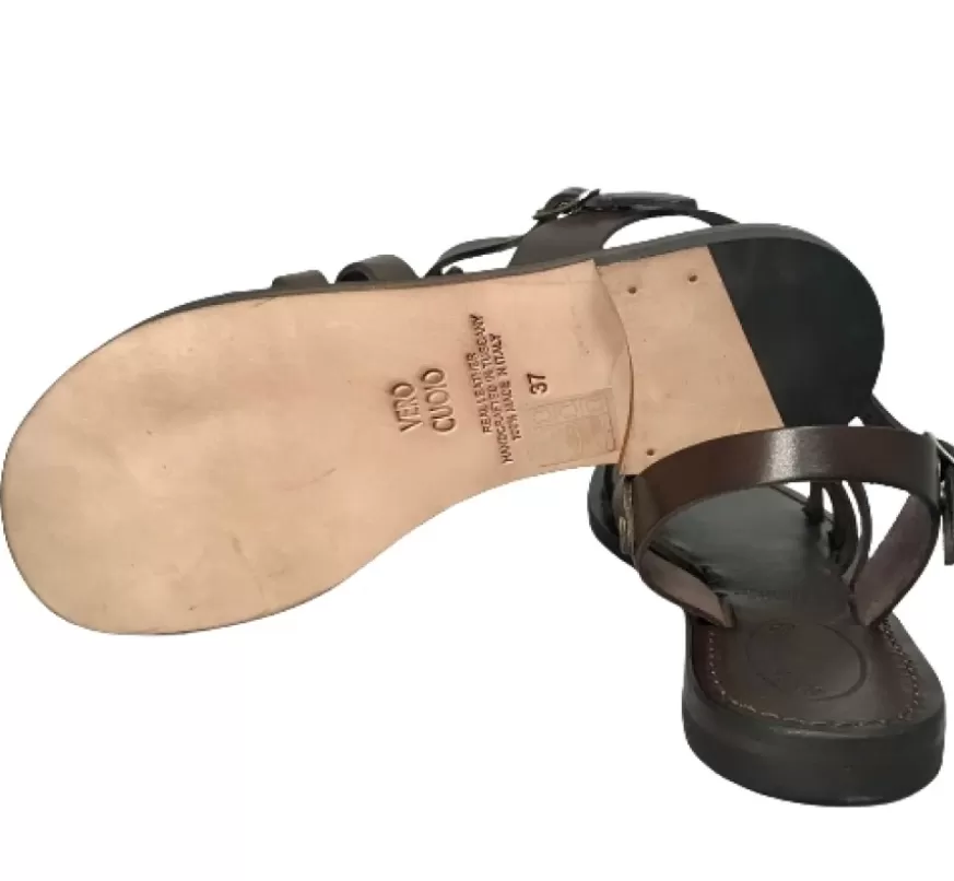 Donna CAMARRI CALZATURE Scarpe Donna | Sandalo In Pelle Testa Di Moro Mod. 9931