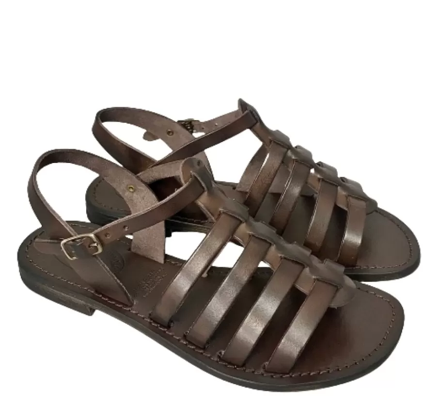 Donna CAMARRI CALZATURE Scarpe Donna | Sandalo In Pelle Testa Di Moro Mod. 9931