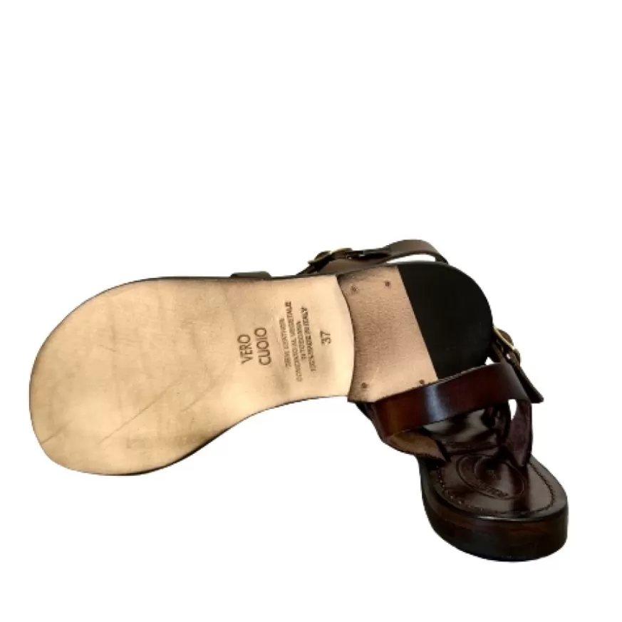Donna CAMARRI CALZATURE Scarpe Donna | Sandalo In Pelle Testa Di Moro Mod. 9933