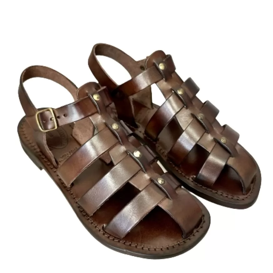 Donna CAMARRI CALZATURE Scarpe Donna | Sandalo In Pelle Testa Di Moro Mod. 9933