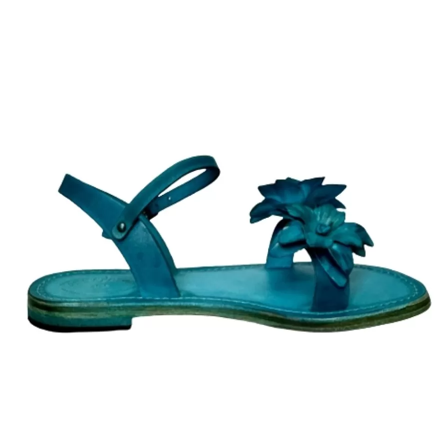 Donna CAMARRI CALZATURE Scarpe Donna | Sandalo In Pelle Turchese Mod. Fiorenza