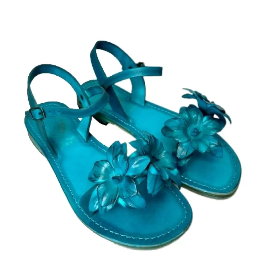 Donna CAMARRI CALZATURE Scarpe Donna | Sandalo In Pelle Turchese Mod. Fiorenza