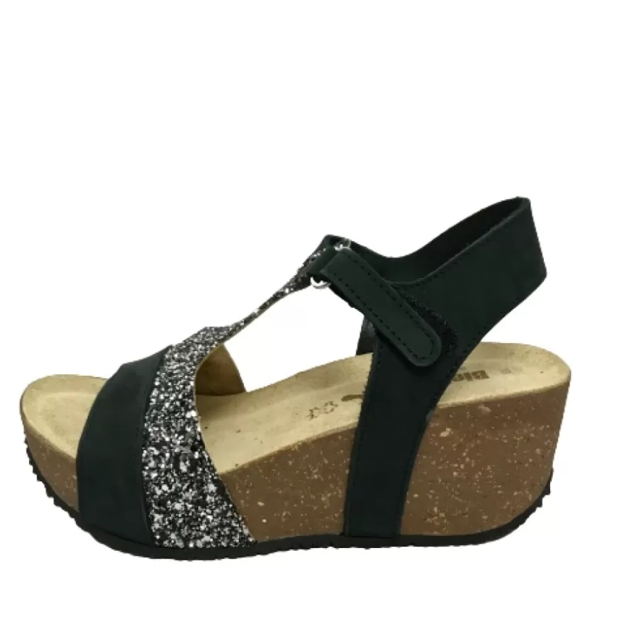 Donna CAMARRI CALZATURE Scarpe Donna | Sandalo Zeppa Bionatura In Pelle Nera