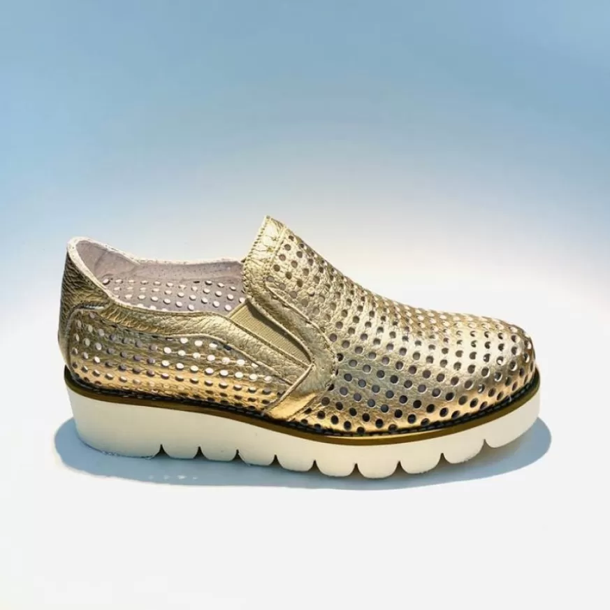 Donna CAMARRI CALZATURE Scarpe Donna | Sneakers A Mocassino In Pelle Perlata Rame