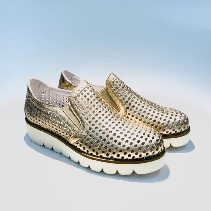 Donna CAMARRI CALZATURE Scarpe Donna | Sneakers A Mocassino In Pelle Perlata Rame