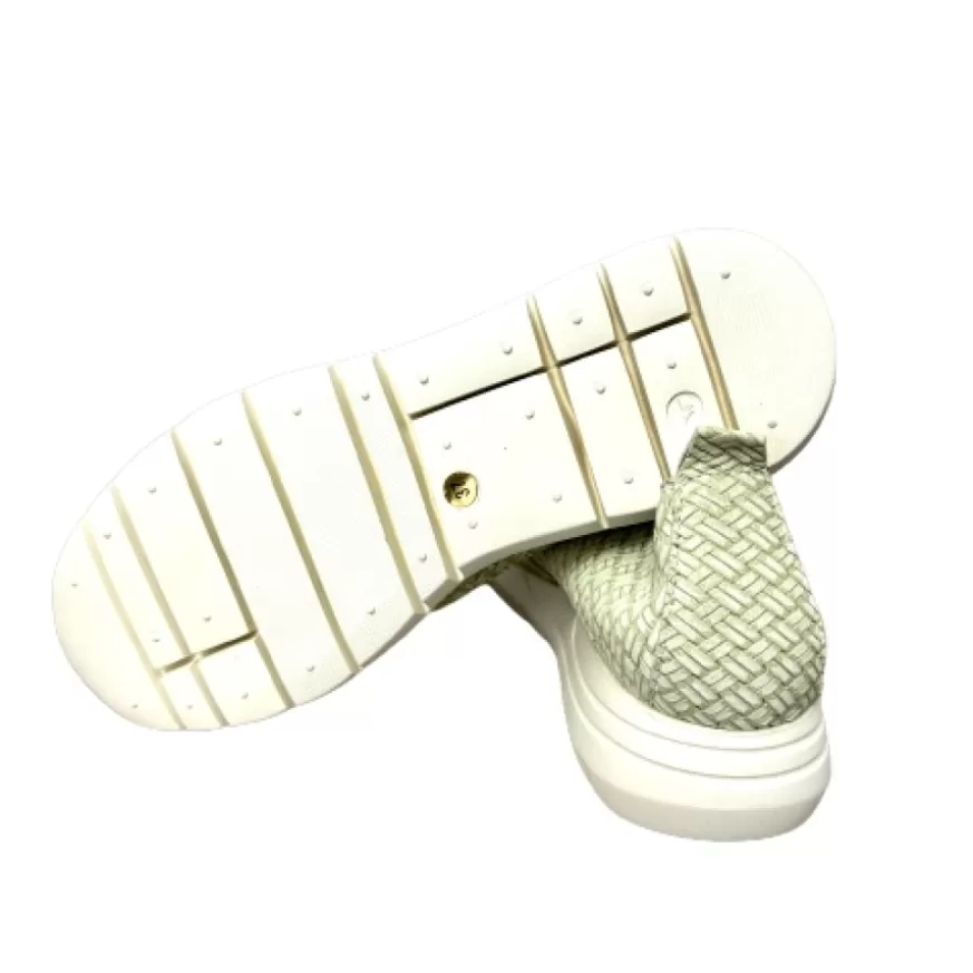 Donna CAMARRI CALZATURE Scarpe Donna | Sneakers Artigianale A Mocassino Effetto Intreccio Verde