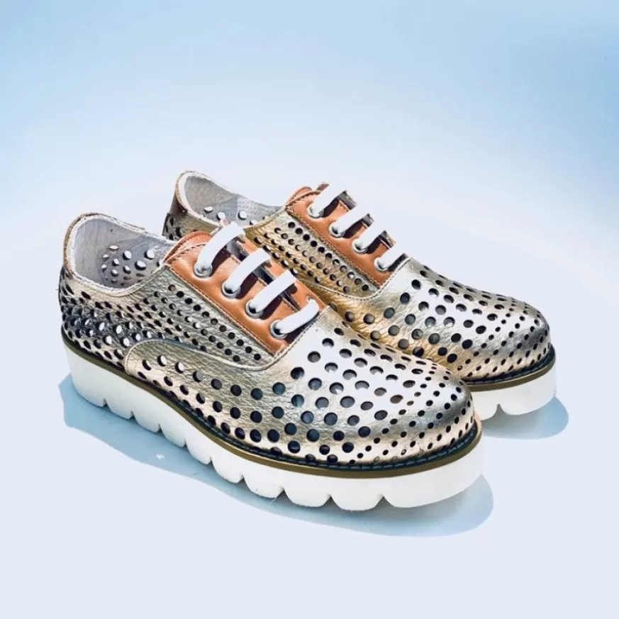 Donna CAMARRI CALZATURE Scarpe Donna | Sneakers Bassa In Pelle Perlata Rame