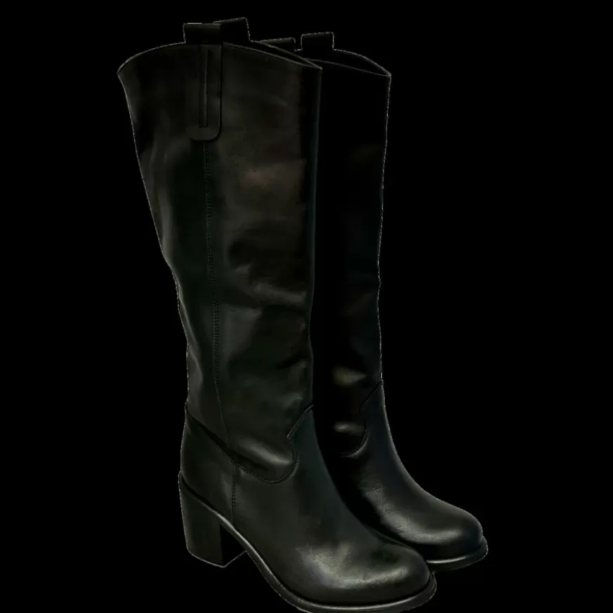 Donna CAMARRI CALZATURE Scarpe Donna | Stivale Artigianale Alto In Pelle Nero