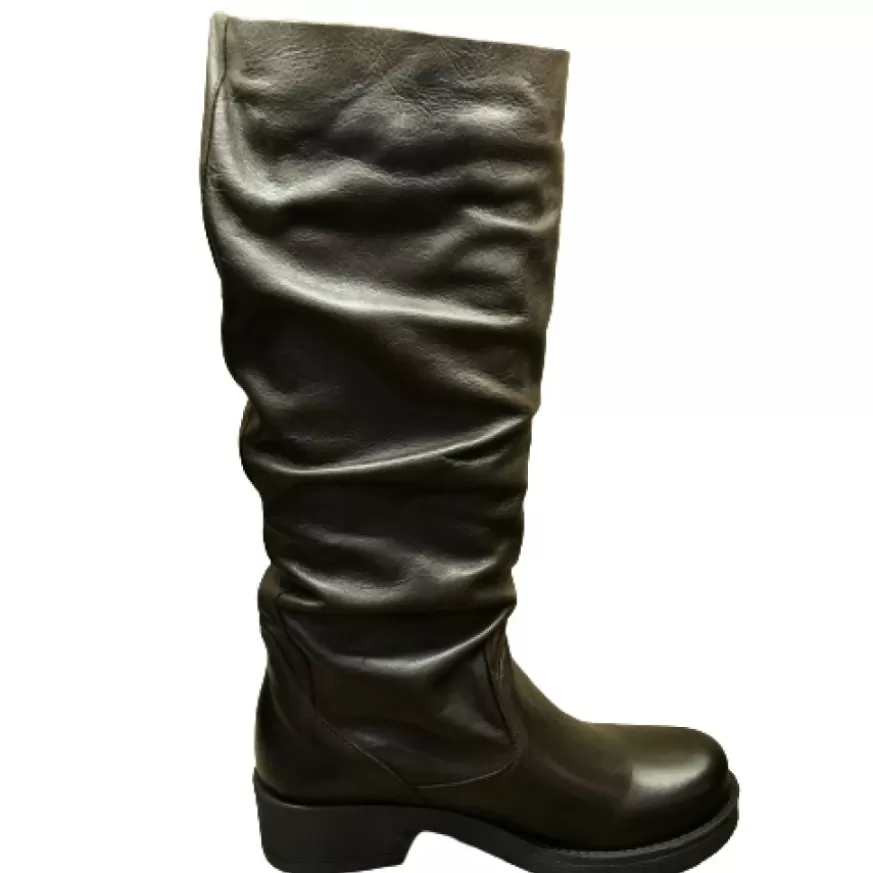 Donna CAMARRI CALZATURE Scarpe Donna | Stivale Artigianale Alto Testa Di Moro