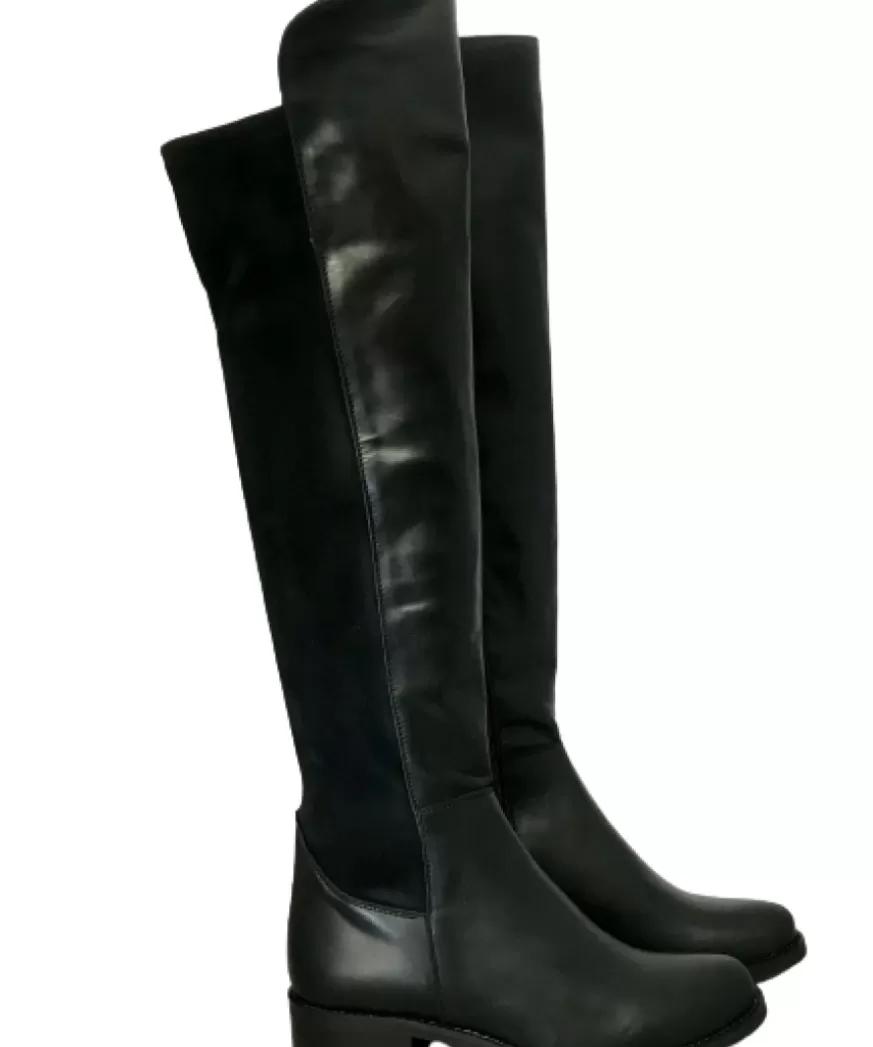 Donna CAMARRI CALZATURE Scarpe Donna | Stivale Artigianale In Pelle E Camoscio Nero