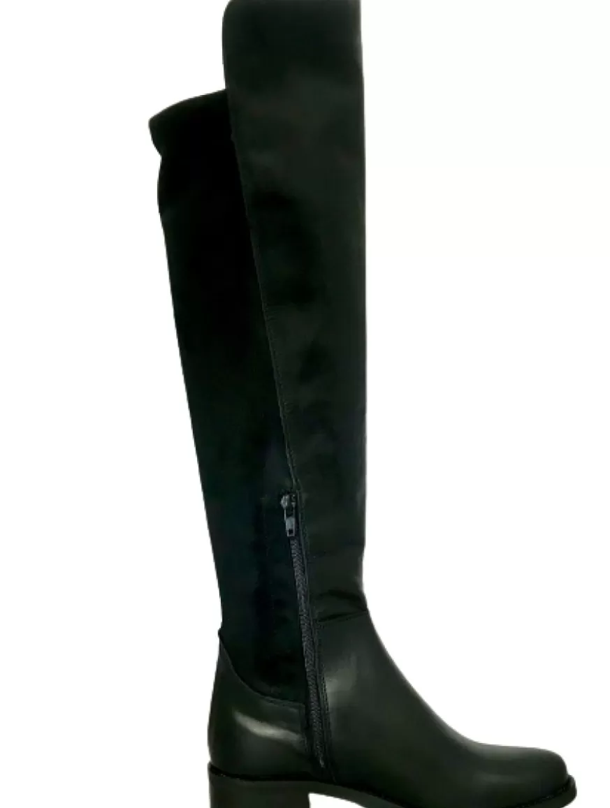 Donna CAMARRI CALZATURE Scarpe Donna | Stivale Artigianale In Pelle E Camoscio Nero