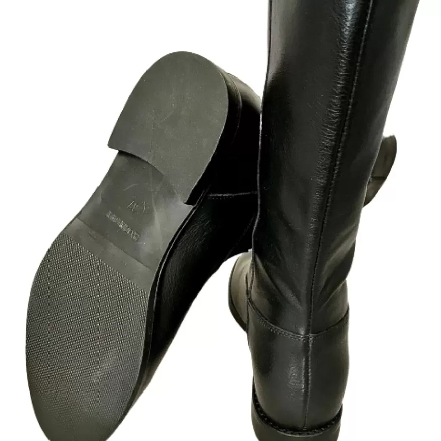Donna CAMARRI CALZATURE Scarpe Donna | Stivale Artigianale Nero Con Zeppa Interna