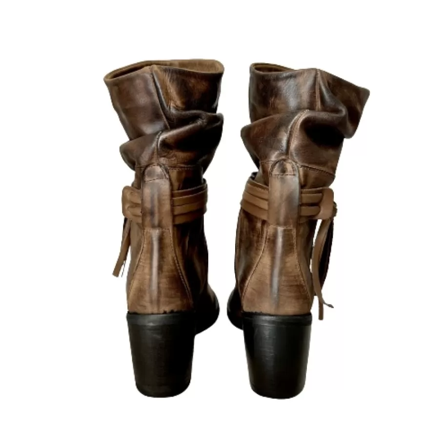 Donna CAMARRI CALZATURE Scarpe Donna | Stivale Artigianale Spazzolato Testa Di Moro