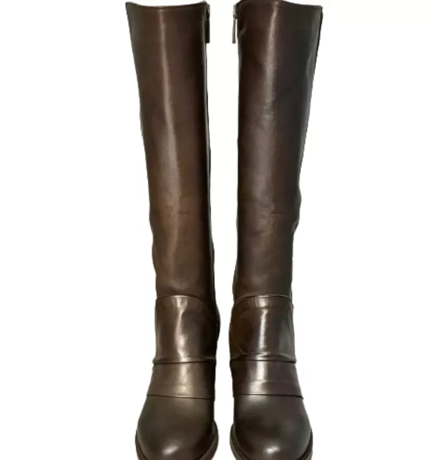 Donna CAMARRI CALZATURE Scarpe Donna | Stivale Artigianale Testa Di Moro Con Cerniera