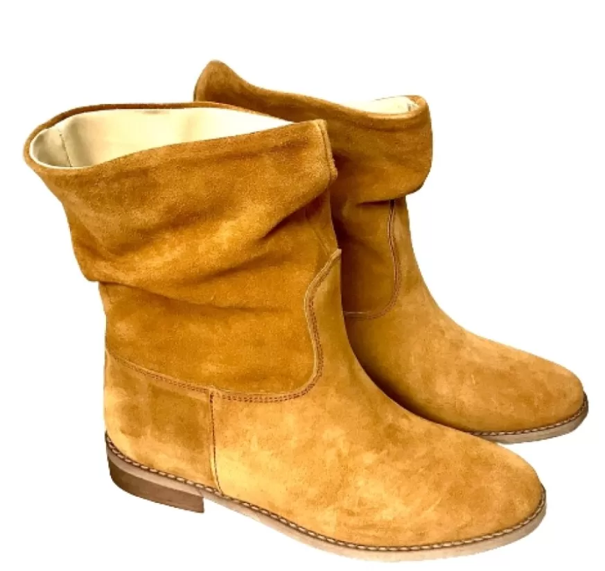 Donna CAMARRI CALZATURE Scarpe Donna | Stivale In Camoscio Arricciato E Zeppa Interna