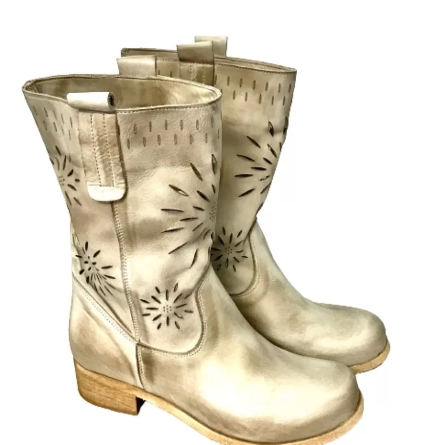 Donna CAMARRI CALZATURE Scarpe Donna | Stivale Laserato Color Taupe