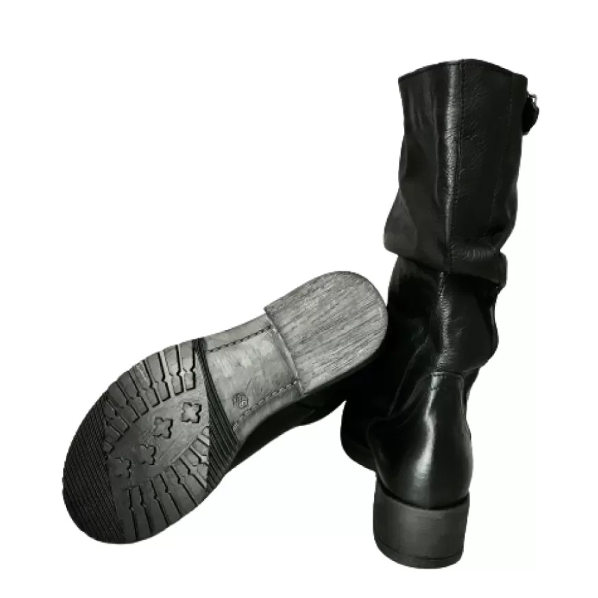 Donna CAMARRI CALZATURE Scarpe Donna | Stivale Medio In Pelle Artigianale Nero