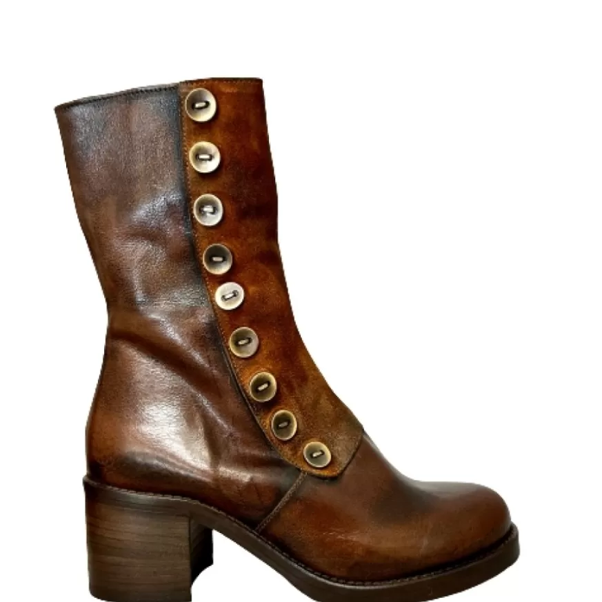 Donna CAMARRI CALZATURE Scarpe Donna | Stivaletto In Pelle Con Bottoni Camarri 1916