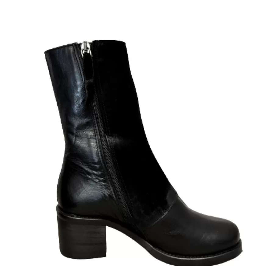 Donna CAMARRI CALZATURE Scarpe Donna | Stivaletto Nero In Pelle Con Bottoni Camarri 1916