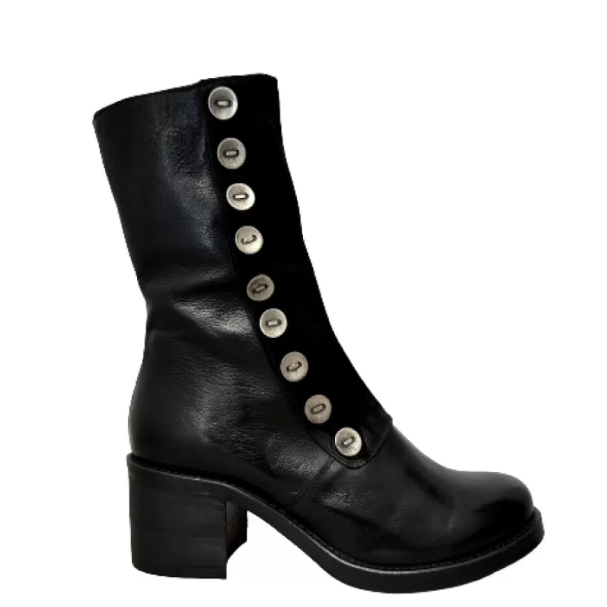 Donna CAMARRI CALZATURE Scarpe Donna | Stivaletto Nero In Pelle Con Bottoni Camarri 1916