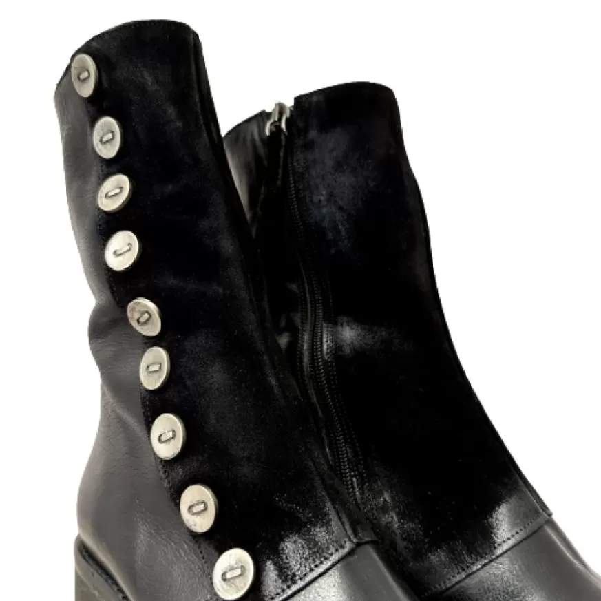 Donna CAMARRI CALZATURE Scarpe Donna | Stivaletto Nero In Pelle Con Bottoni Camarri 1916