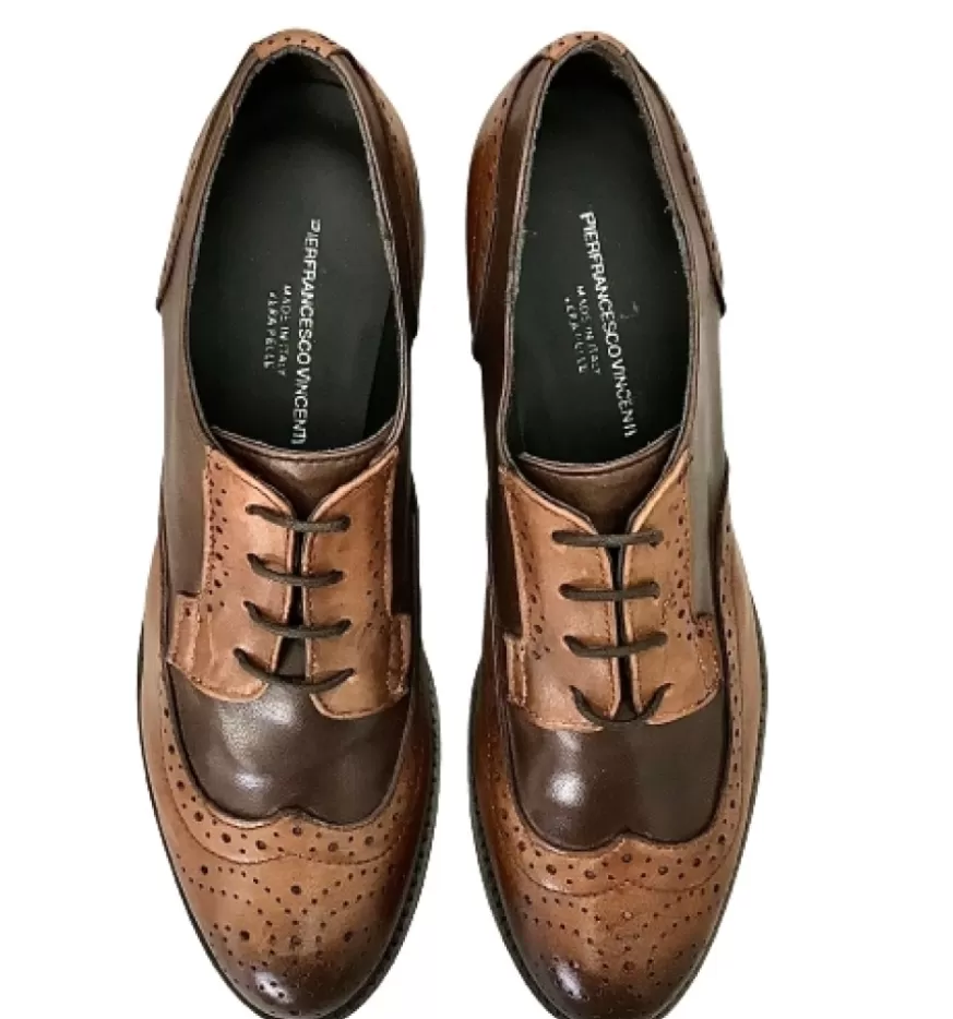 Donna CAMARRI CALZATURE Scarpe Donna | Stringata In Pelle Bicolore