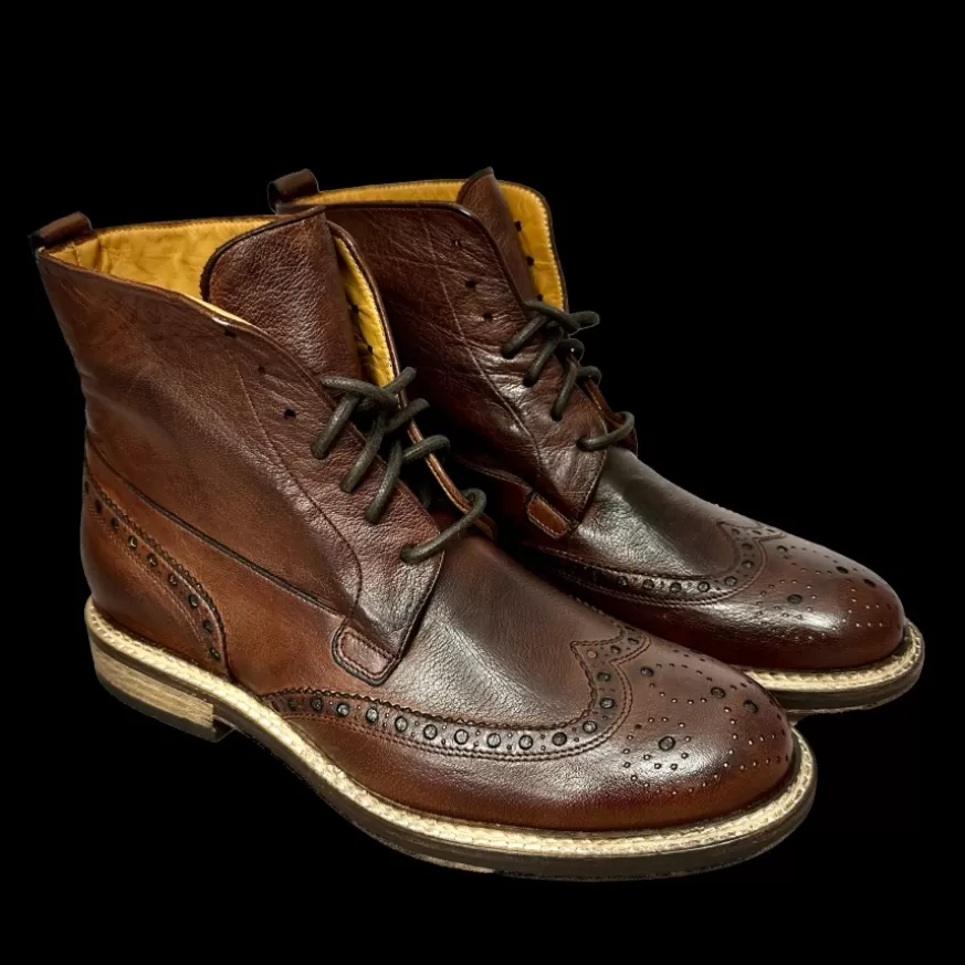 Uomo CAMARRI CALZATURE Scarpe Uomo | Anfibio Artigianale In Bufalo Tuffato Marrone