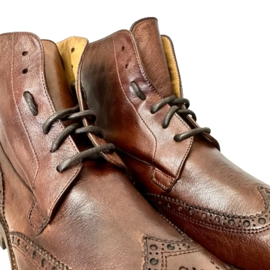 Uomo CAMARRI CALZATURE Scarpe Uomo | Anfibio Artigianale In Bufalo Tuffato Marrone