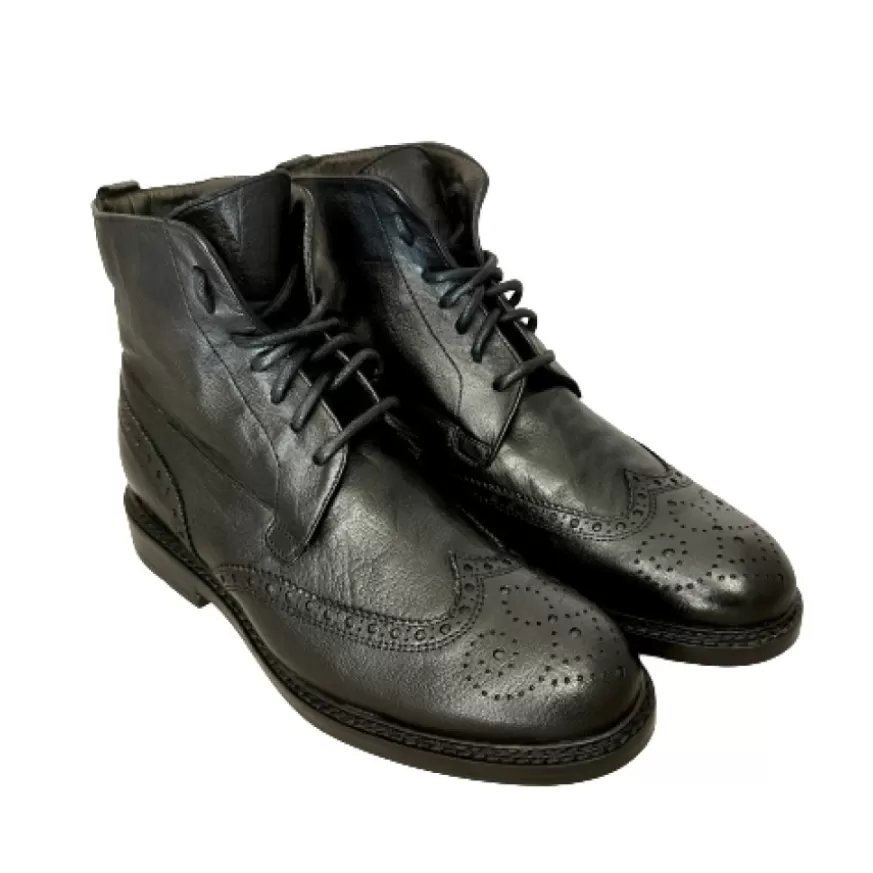 Uomo CAMARRI CALZATURE Scarpe Uomo | Anfibio Artigianale In Bufalo Tuffato Nero