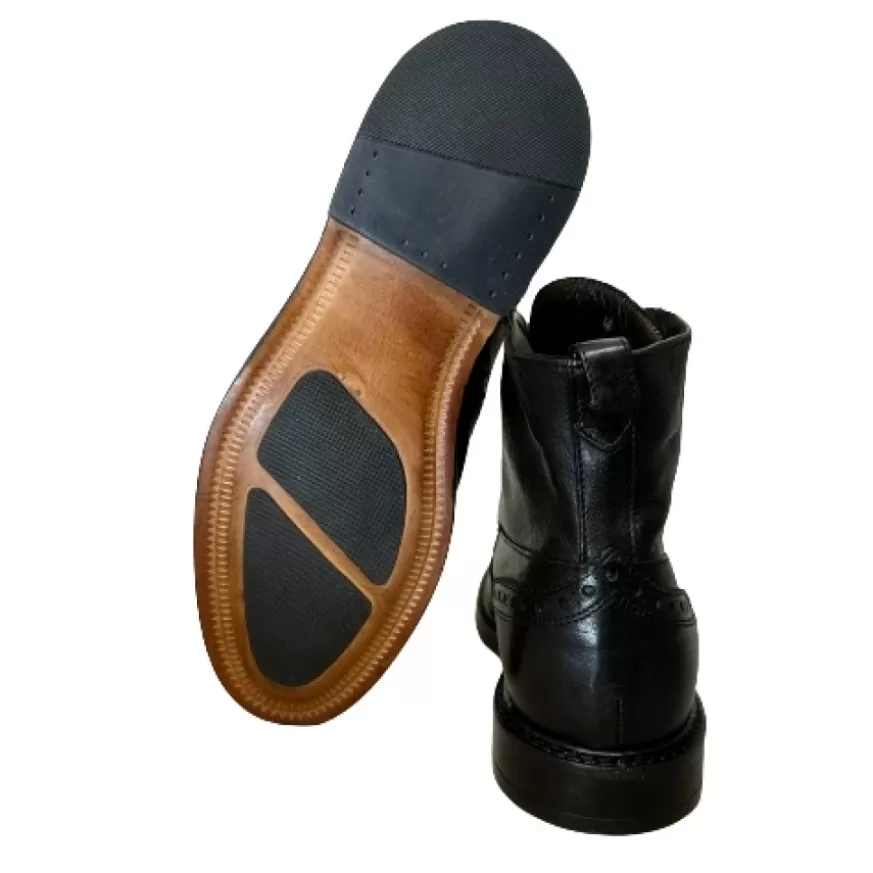 Uomo CAMARRI CALZATURE Scarpe Uomo | Anfibio Artigianale In Bufalo Tuffato Nero