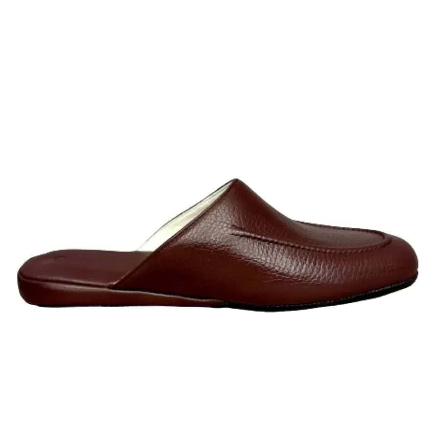 Uomo CAMARRI CALZATURE Scarpe Uomo | Ciabatta / Scendiletto In Pelle Bordeaux