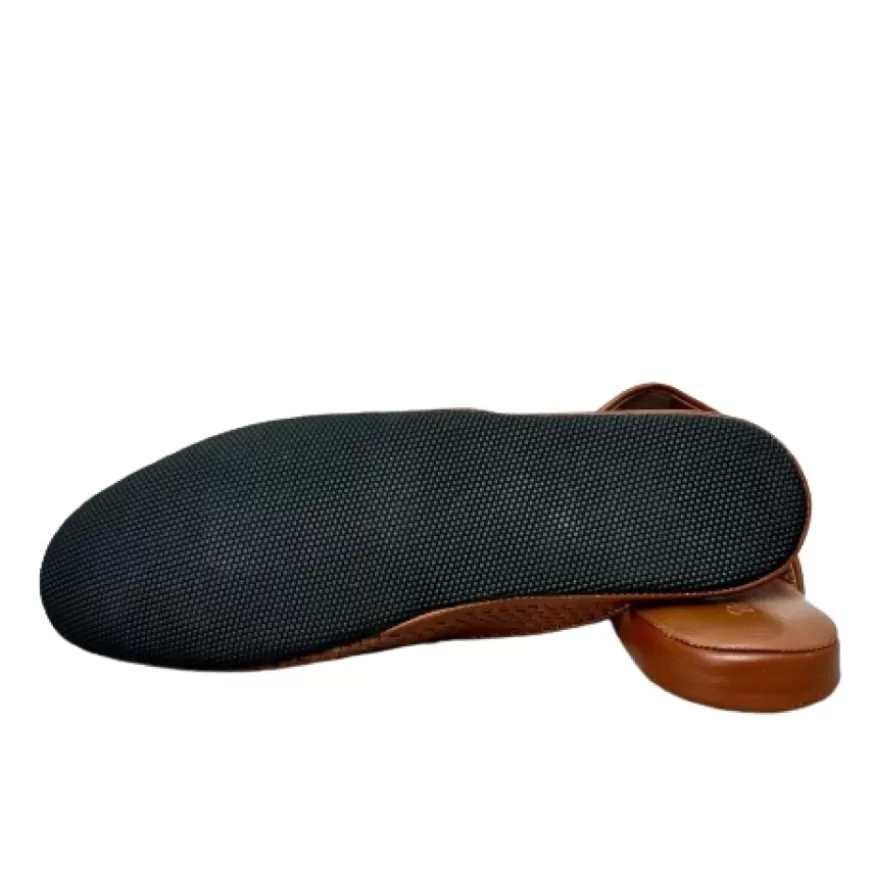 Uomo CAMARRI CALZATURE Scarpe Uomo | Ciabatta / Scendiletto In Pelle Intrecciata Cuoio