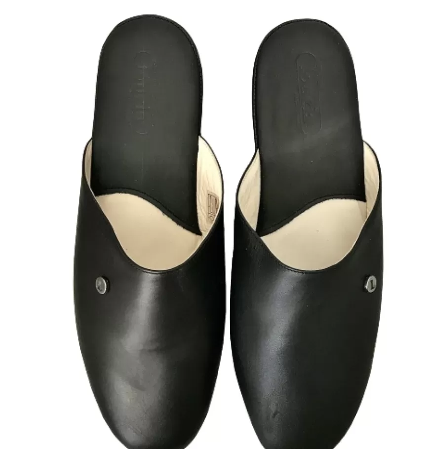 Uomo CAMARRI CALZATURE Scarpe Uomo | Ciabatta / Scendiletto In Pelle Nera