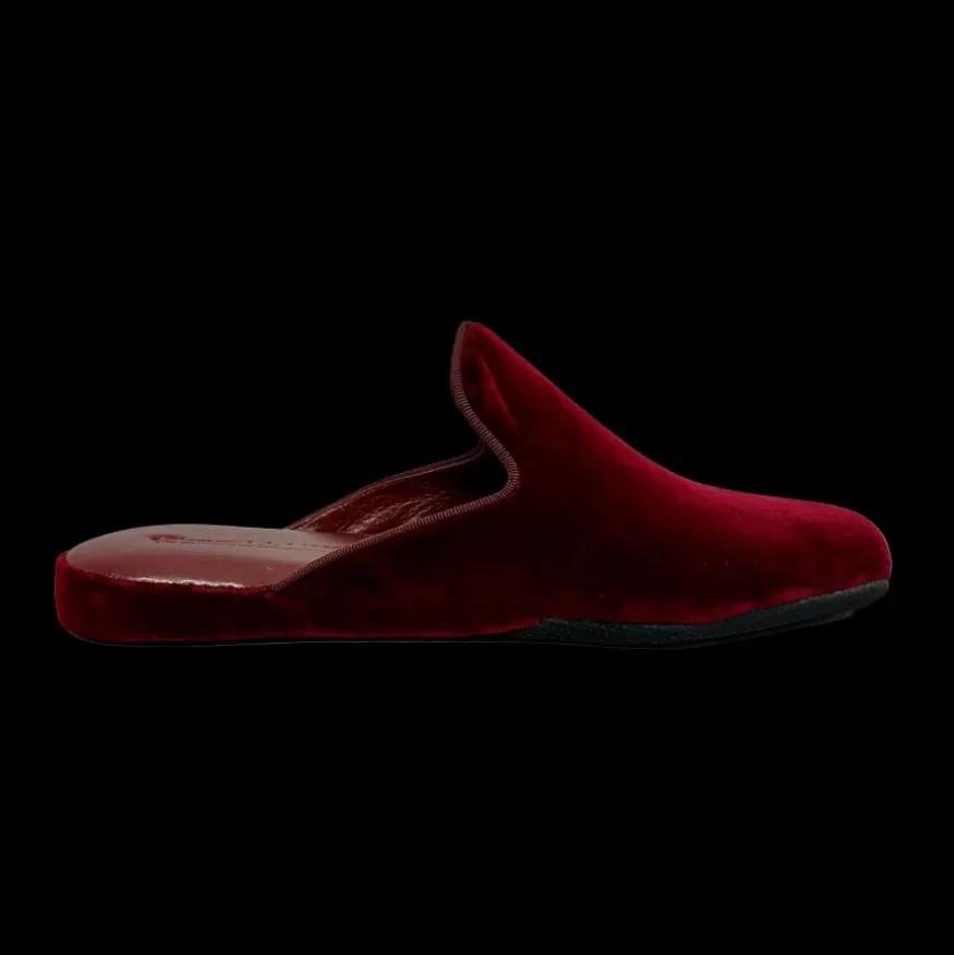 Uomo CAMARRI CALZATURE Scarpe Uomo | Ciabatta / Scendiletto In Velluto Bordeaux