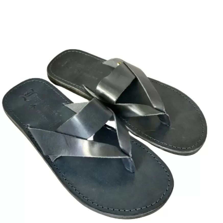 Uomo CAMARRI CALZATURE Scarpe Uomo | Ciabatta Artigianale In Pelle Blu Mod.C21