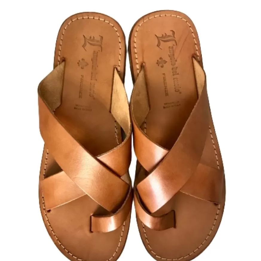 Uomo CAMARRI CALZATURE Scarpe Uomo | Ciabatta Artigianale In Pelle Cuoio Mod.C14