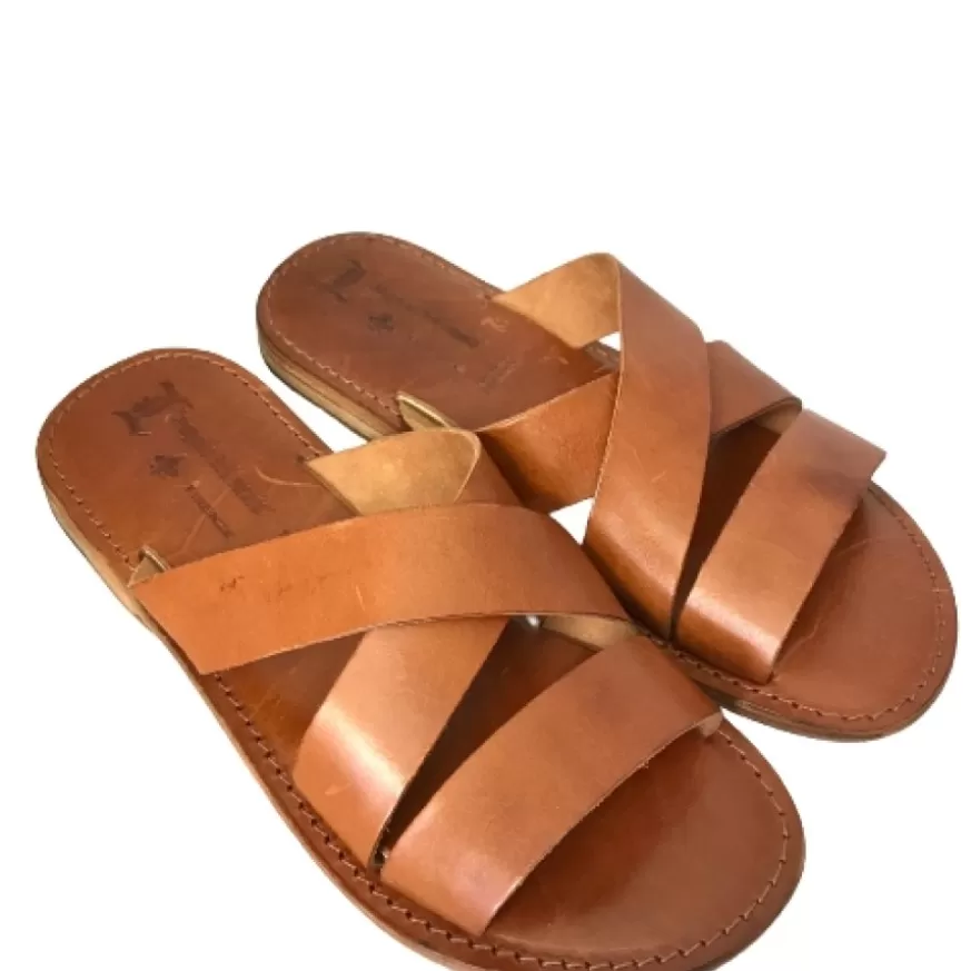 Uomo CAMARRI CALZATURE Scarpe Uomo | Ciabatta Artigianale In Pelle Cuoio Mod.C22