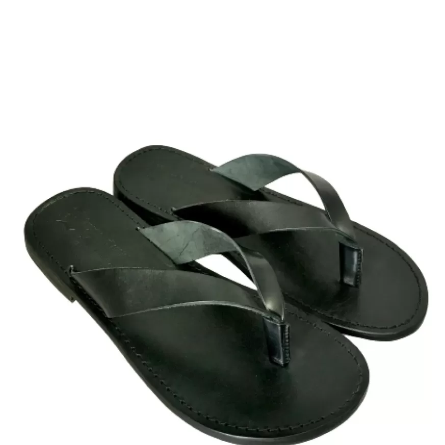 Uomo CAMARRI CALZATURE Scarpe Uomo | Ciabatta Artigianale In Pelle Nera Mod.C/7033