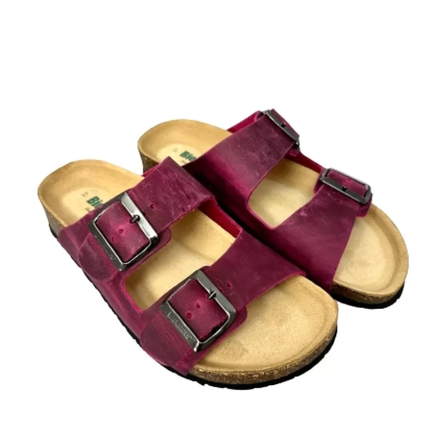 Uomo CAMARRI CALZATURE Scarpe Uomo | Ciabatta Bionatura In Pelle Oleata Magenta Vibram