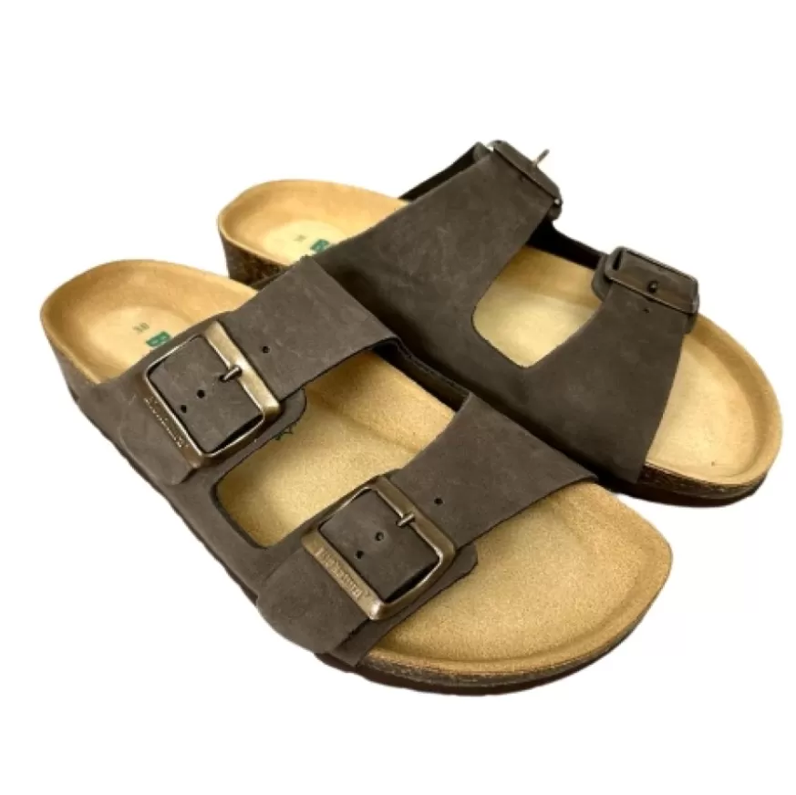 Uomo CAMARRI CALZATURE Scarpe Uomo | Ciabatta Bionatura Nabuk Testa Di Moro Vibram
