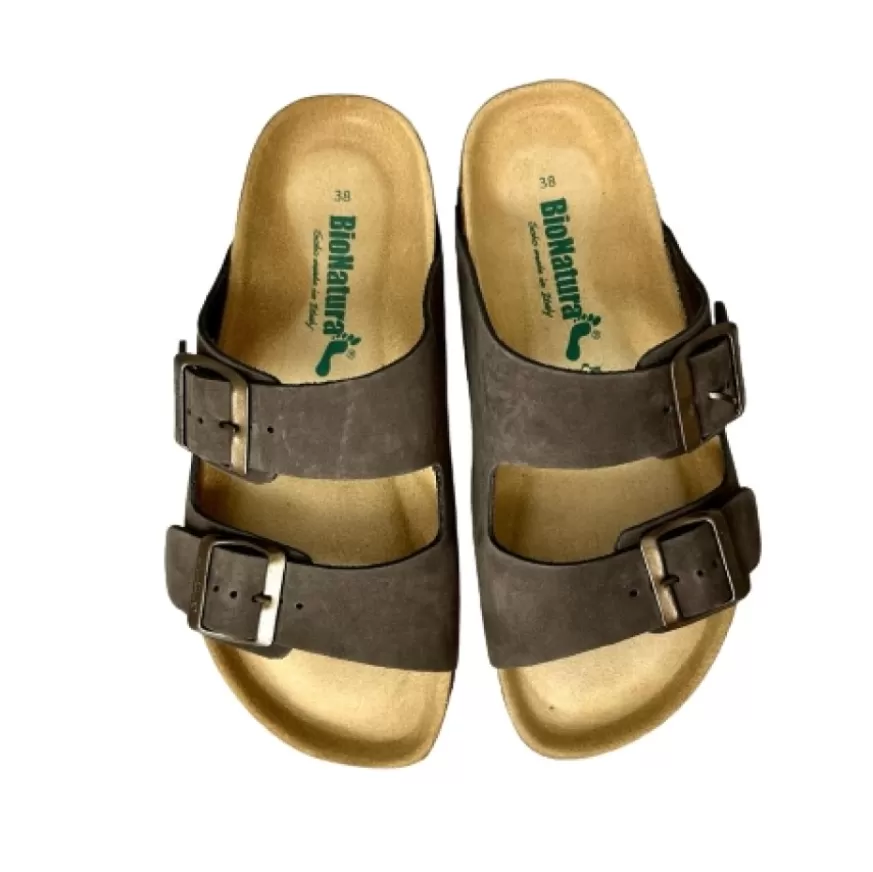 Uomo CAMARRI CALZATURE Scarpe Uomo | Ciabatta Bionatura Nabuk Testa Di Moro Vibram