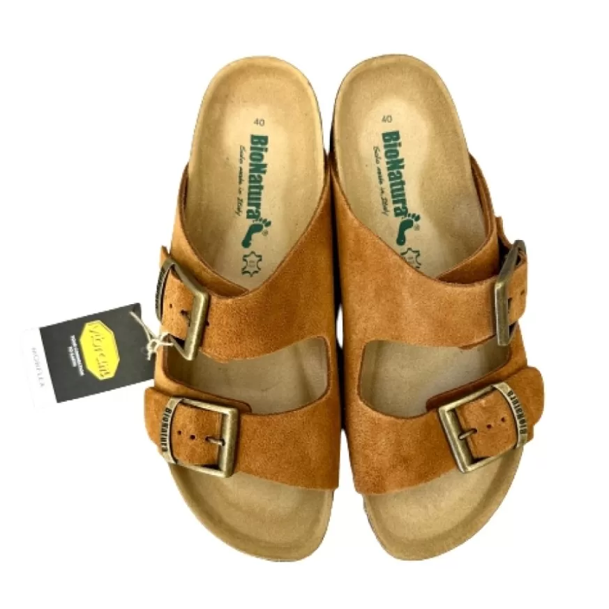 Uomo CAMARRI CALZATURE Scarpe Uomo | Ciabatta Bionatura Scamosciata Brandy Vibram