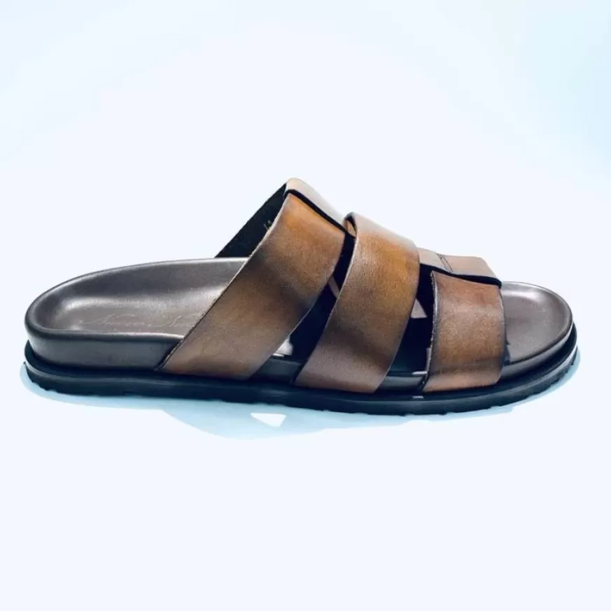 Uomo CAMARRI CALZATURE Scarpe Uomo | Ciabatta In Pelle Con Sottopiede Anatomico