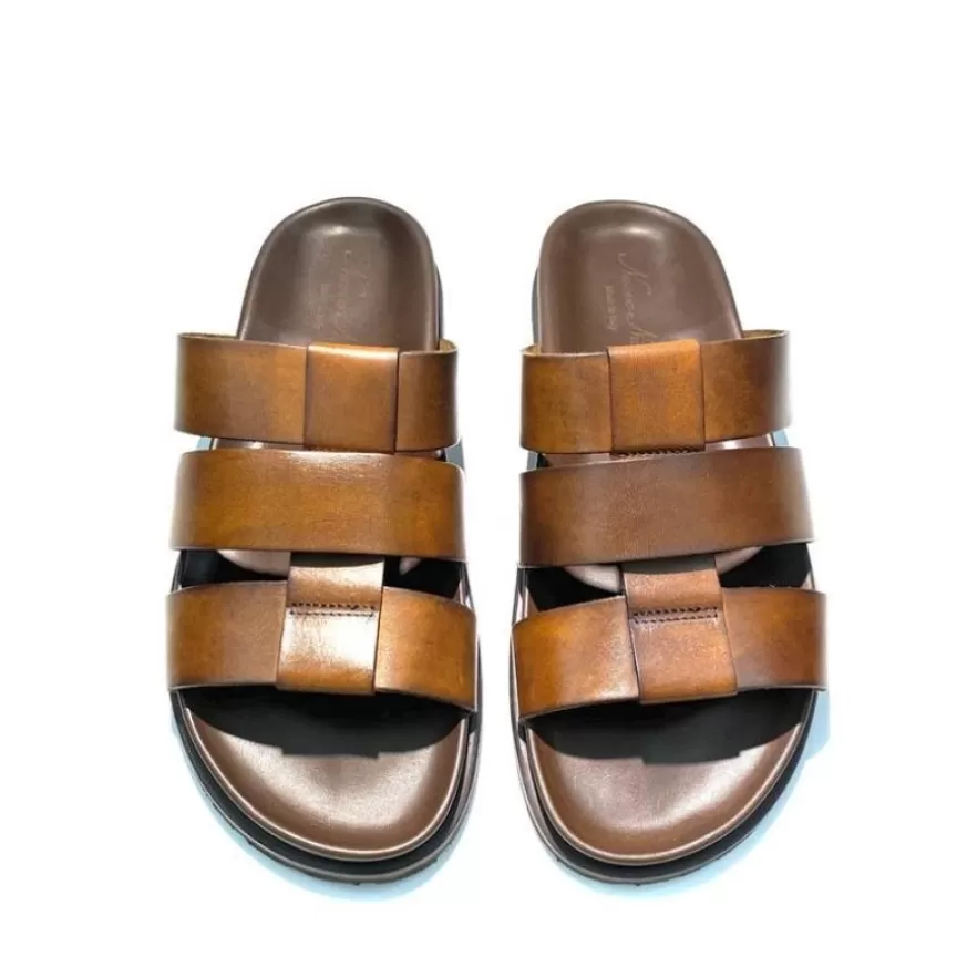 Uomo CAMARRI CALZATURE Scarpe Uomo | Ciabatta In Pelle Con Sottopiede Anatomico