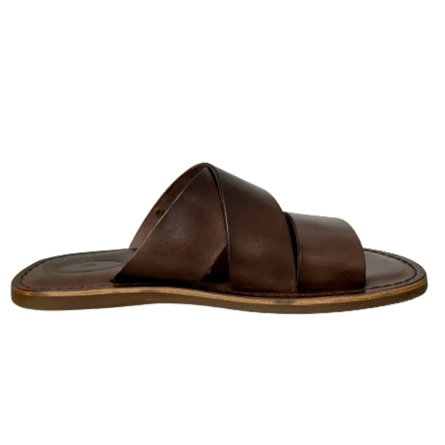 Uomo CAMARRI CALZATURE Scarpe Uomo | Ciabatta In Pelle Testa Di Moro Mod.7046