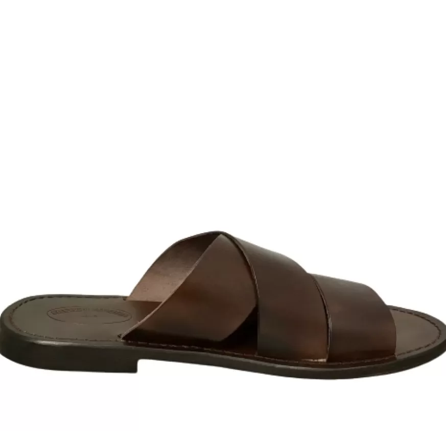Uomo CAMARRI CALZATURE Scarpe Uomo | Ciabatta In Pelle Testa Di Moro Mod.7046