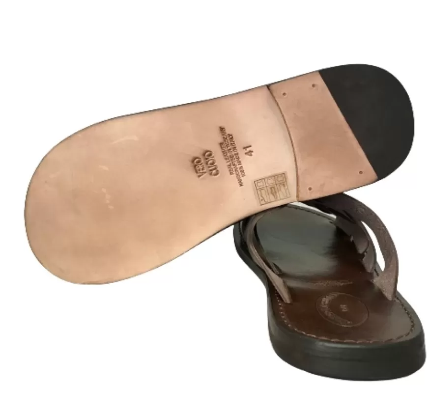 Uomo CAMARRI CALZATURE Scarpe Uomo | Ciabatta In Pelle Testa Di Moro Mod.7092