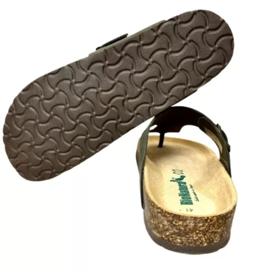 Uomo CAMARRI CALZATURE Scarpe Uomo | Ciabatta Infradito In Pelle Oleata Bionatura Verde Bosco