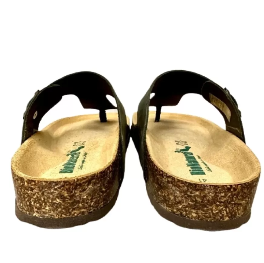 Uomo CAMARRI CALZATURE Scarpe Uomo | Ciabatta Infradito In Pelle Oleata Bionatura Verde Bosco