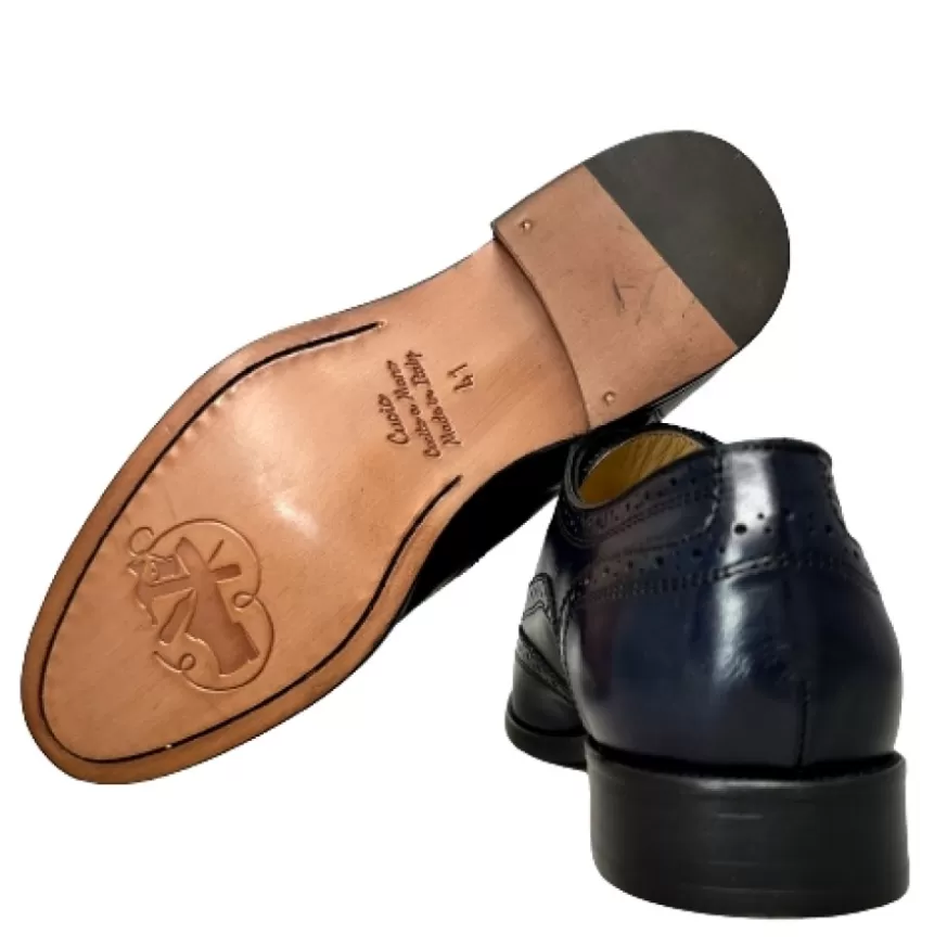 Uomo CAMARRI CALZATURE Scarpe Uomo | Francesina Fondo Cuoio Cucita Blake – Duilio Blu Navy